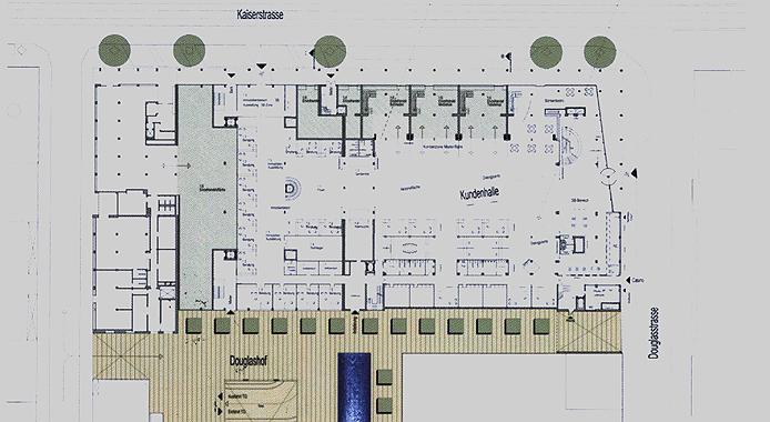 Wettbewerb Sparkasse Karlsruhe - Erdgeschoss